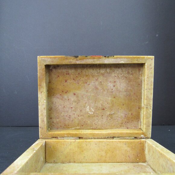 Soapstone Hand Painted Elephant Trinket Jewelry Box Made in India - Picture 7 of 9